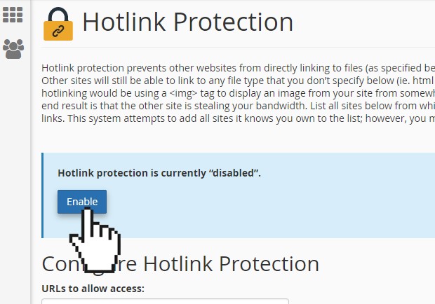 How to set up hotlink protection